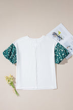 Aileen Floral Puff Sleeve Oversized Top