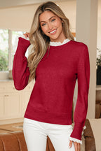 Brooklynn Patchwork Cuffs Loose Sweater