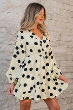 Kataleya Polka Dot Puff Sleeve Mini Dress