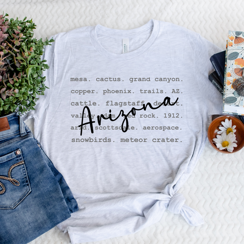 Wholesale Arizona Typography Graphic Tee - Tan Tee