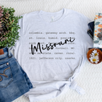 Wholesale Missouri Typography Graphic Tee - White Tee