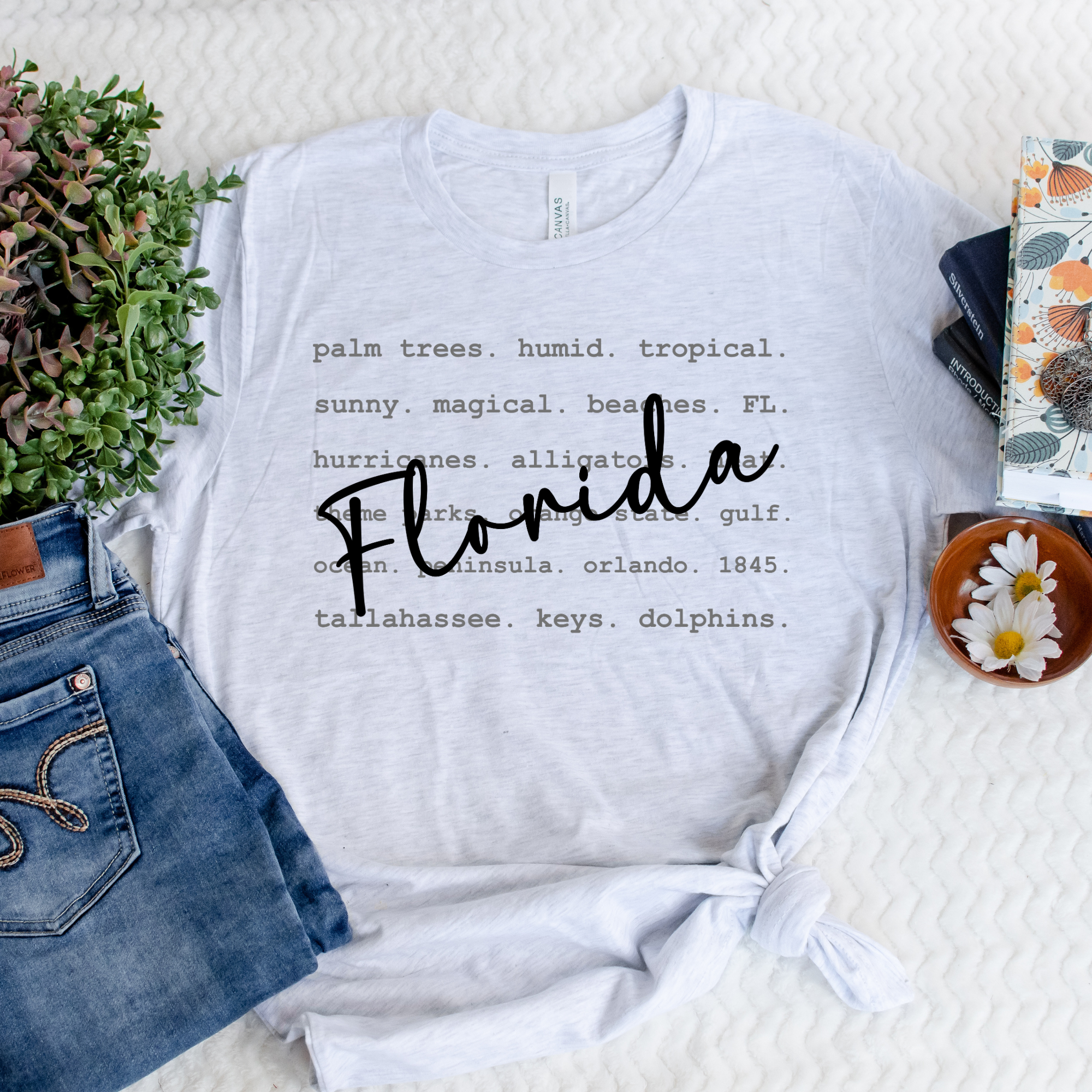 Wholesale Florida Typography Graphic Tee - White Tee