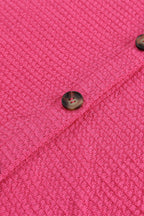 June Waffle Knit Button Up Casual Shirt
