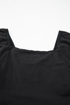 Malaysia Ruched Puff Sleeve Romper