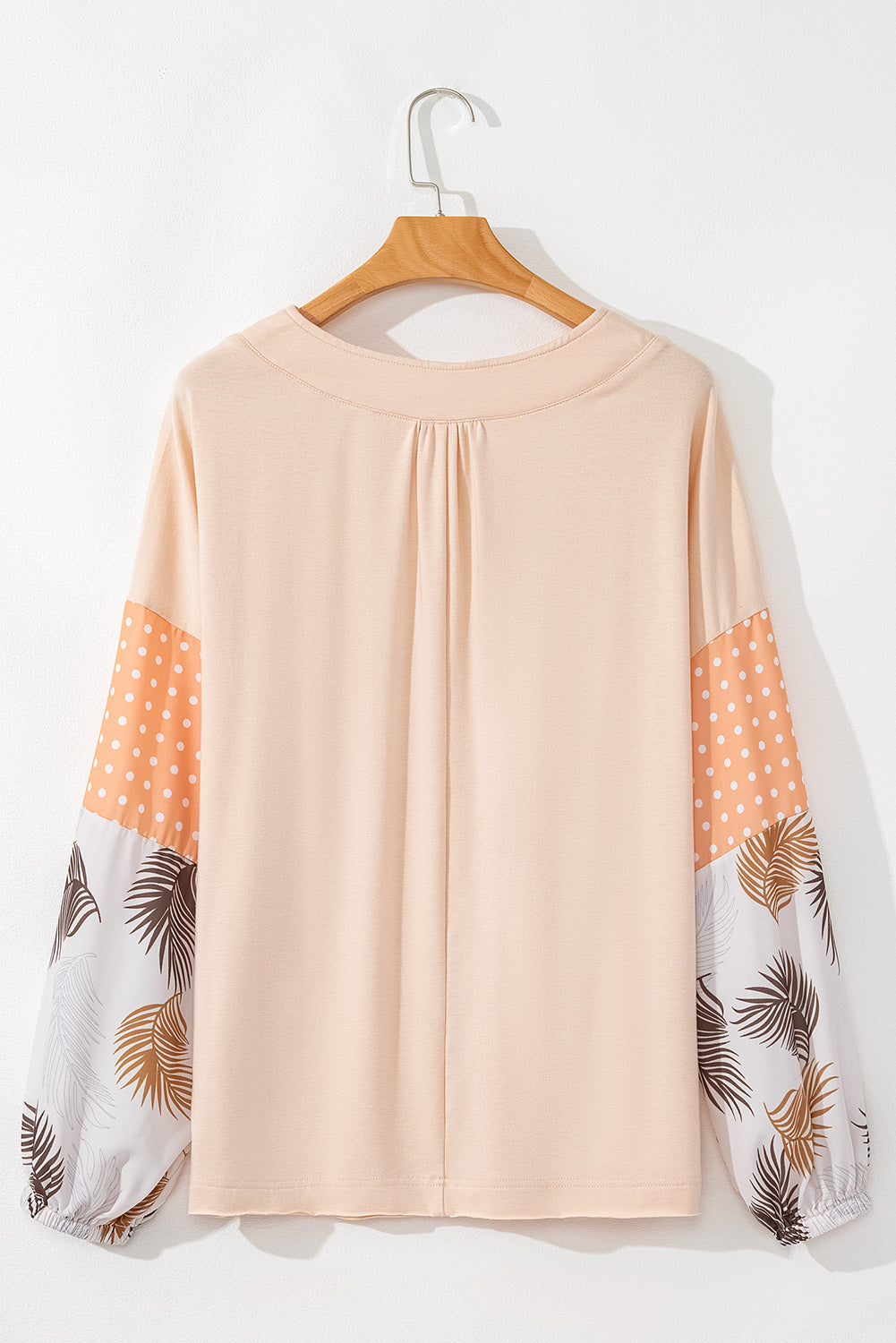 Alora Palm Leaves Polka Dot Loose Blouse