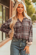 Lauren Plaid Patchwork Long Sleeve Hooded Top