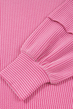 Bonbon Spiral Ribbed Exposed Seam Detail Plus Size Long Sleeve Top