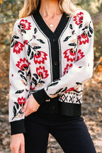 Selene Print Front Knit Cardigan