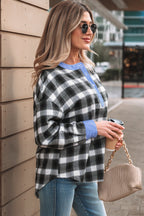 Ezra Half Placket Plaid Blouse