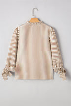 Blair Tied Cuffs Seersucker Blouse