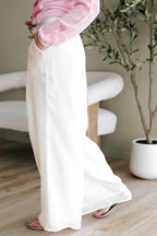 Jessie Casual Tie Waist Pleated Wide Leg Pants