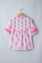 Keyla Ruffled Short Sleeve Blouse