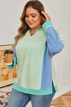 Opal Sleeve Notched top Long Sleeve PLUS Top