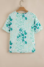 Azalea Print Short Sleeve Blouse