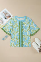 Waverly Trim Half Sleeve Blouse