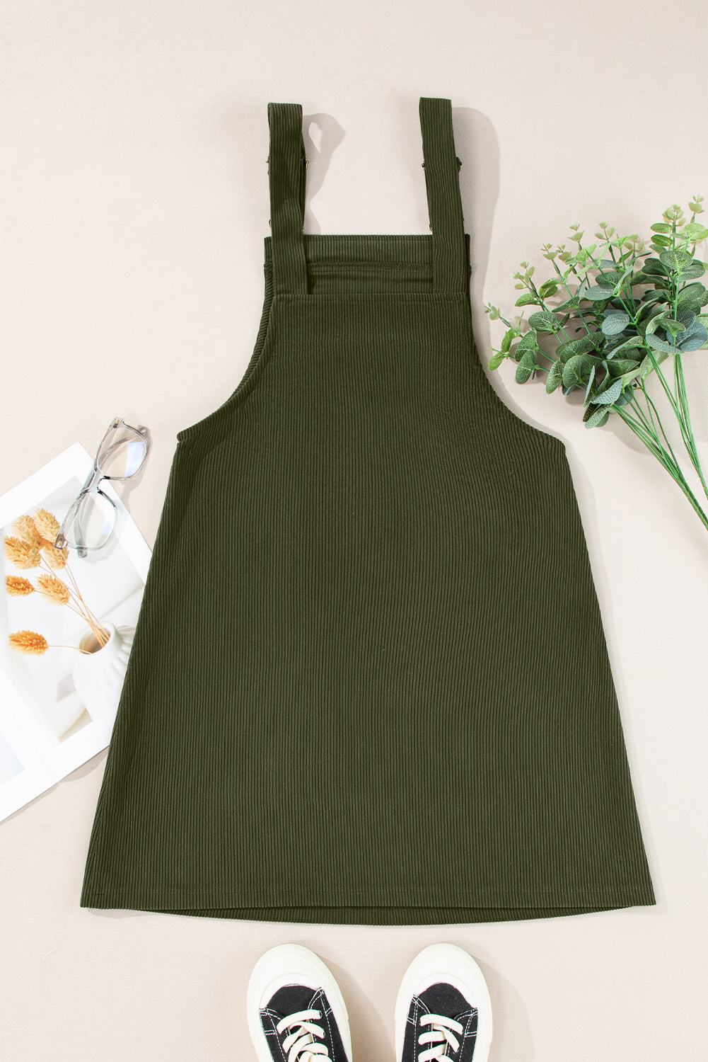 Alexis Front Pockets Corduroy Overall Dress.