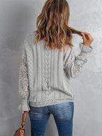 Scarlett Lace Pointelle Knit Sweater