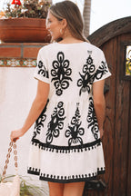Leyla Vintage High Waist Short Sleeve Dress