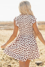 Elliott Flutter Sleeve Smocked Bodice Short Dress