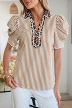 Laila Sleeve Patchwork Collar Blouse