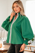 Everly Flounce Sleeve Trim Blouse