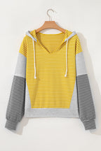 Margot Stripe Drawstring Loose Fit Hooded Top