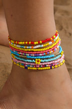 Ashlyn Layered Beaded anklet Set