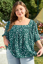 Adelynn Square Ruffled Trim PLUS Blouse