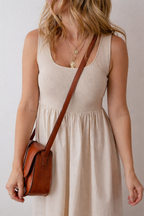 Della Pleated Sleeveless Long Dress