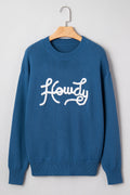 Emiyra Embroidered Graphic Western Sweater