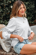 Peyton Lace Patchwork Raglan Sleeve Crew Neck Sweatshirt