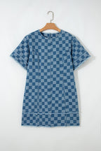Jessie Hem Checkered Mini Dress