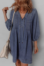Autumn Tied Pleated Mini Dress