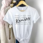 Wholesale Kansas Typography Graphic Tee - Tan Tee