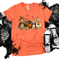 Wholesale Cute Halloween Dogs Graphic Tee - Heather Orange