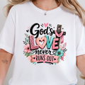 Wholesale God's Love Never Runs Out Graphic Tee - White