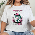 Wholesale Girl Show You How to Fish Graphic Tee - Ash Tee