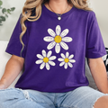 Wholesale Three Daisies Graphic Tee - Team Purple Tee