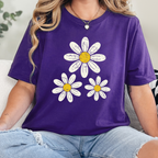 Wholesale Three Daisies Graphic Tee - Team Purple Tee