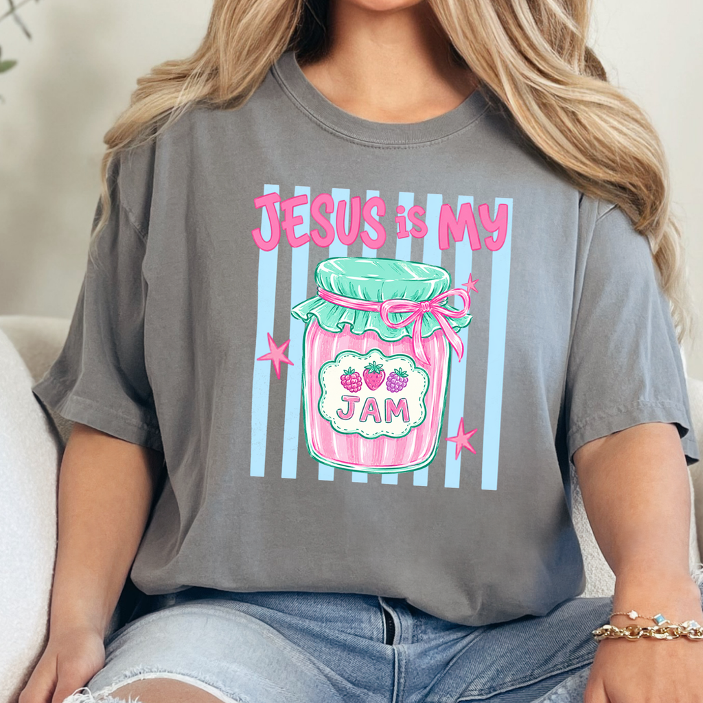 Wholesale Jesus is My Jam Graphic Tee - Grey