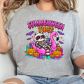 Wholesale Summerween Vibes Raccoon Graphic Tee - Grey