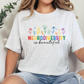 Wholesale Floral Neurodiversity is Beautiful Graphic Tee - Ash Tee