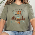 Wholesale Around the Campfire Graphic Tee - Heather Olive Tee