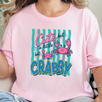 Wholesale Cute But Crabby Graphic Tee - Soft Pink Tee