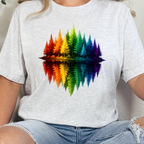 Wholesale Rainbow Trees Graphic Tee - Ash Tee
