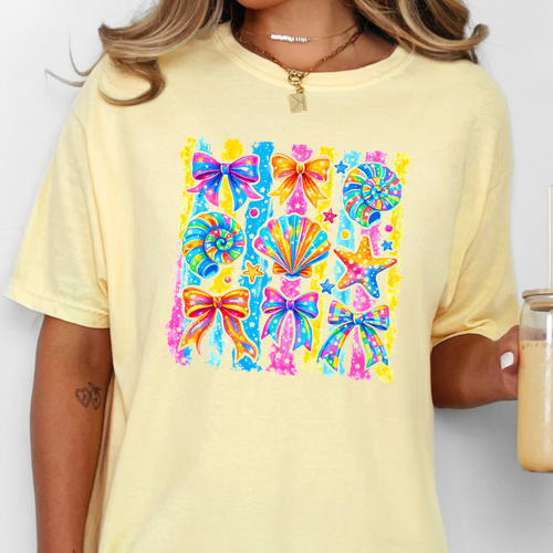 Wholesale Coastal Preppy Bows Graphic Tee - CC Butter
