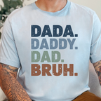 Wholesale Dada Daddy Dad Bruh Graphic Tee - Light Blue Tee