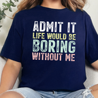 Wholesale Boring Without Me Graphic Tee - Navy Tee