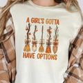 Wholesale Halloween Witch Brooms Graphic Tee - Natural