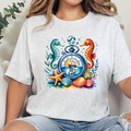 Wholesale Nautical Compass Graphic Tee - Ash Tee